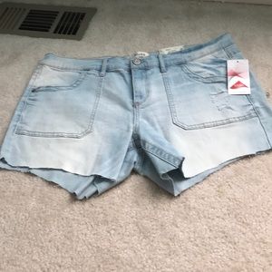 Light blue jean shorts